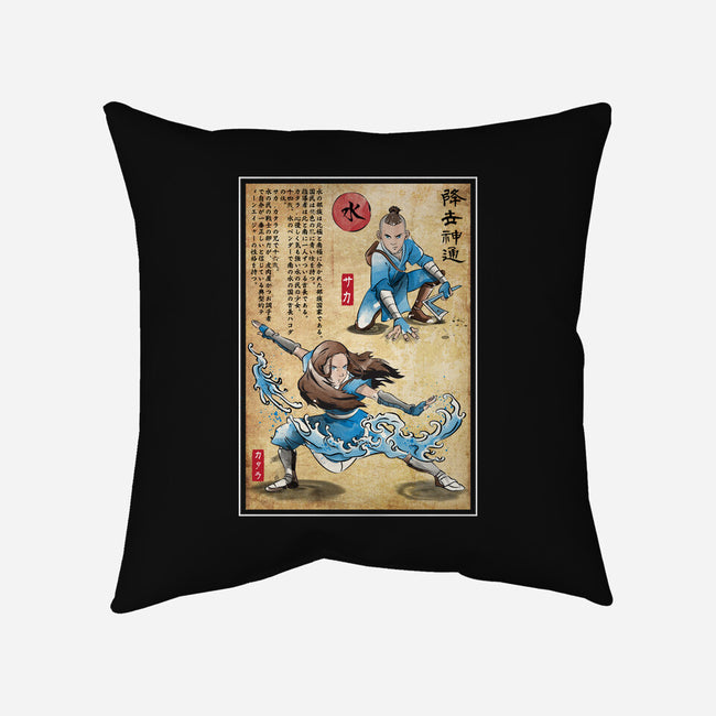 Water Tribe Master Woodblock-None-Non-Removable Cover w Insert-Throw Pillow-DrMonekers