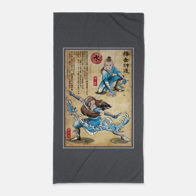 Water Tribe Master Woodblock-None-Beach-Towel-DrMonekers