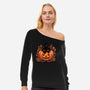 Pumpkin Paws-Womens-Off Shoulder-Sweatshirt-fanfreak1