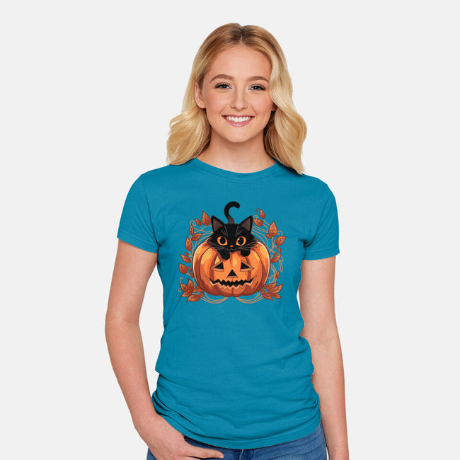 Pumpkin Paws-Womens-Fitted-Tee-fanfreak1