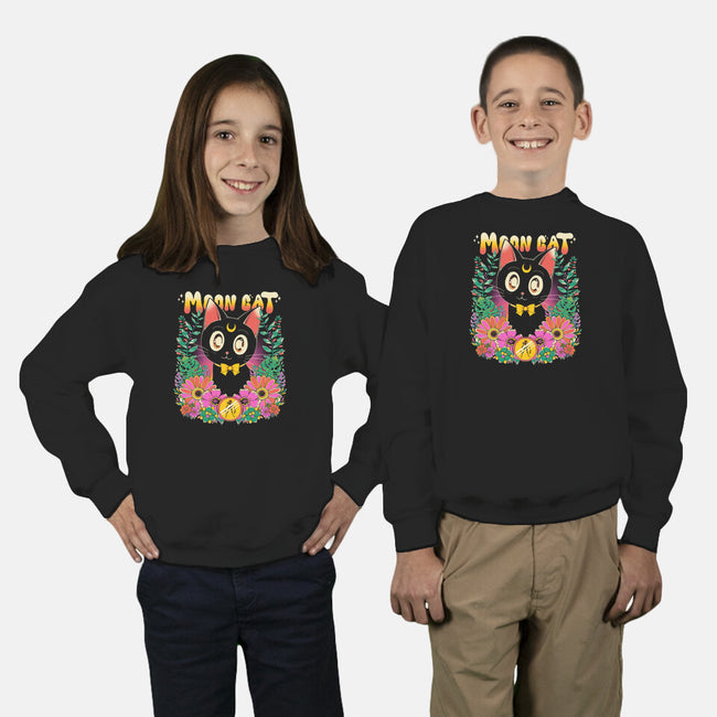 The Moon Kitten-Youth-Crew Neck-Sweatshirt-GODZILLARGE