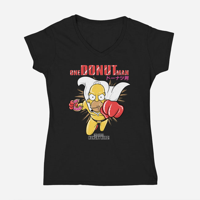 One Donut Man-Womens-V-Neck-Tee-Umberto Vicente