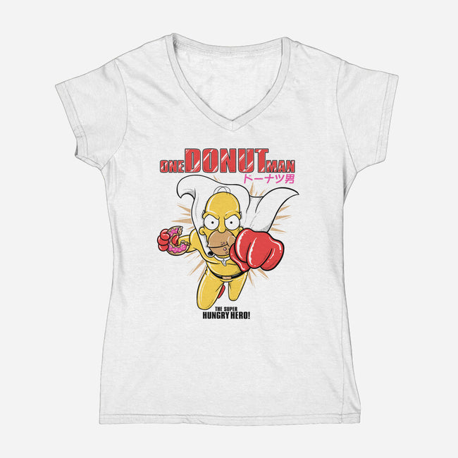 One Donut Man-Womens-V-Neck-Tee-Umberto Vicente