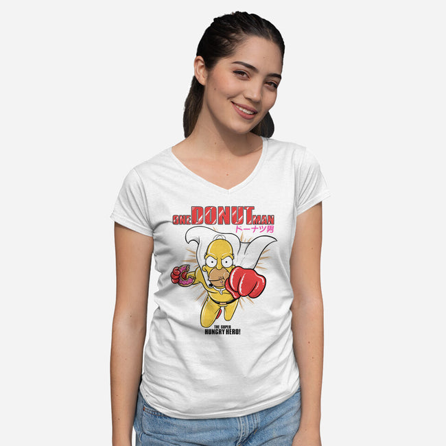 One Donut Man-Womens-V-Neck-Tee-Umberto Vicente