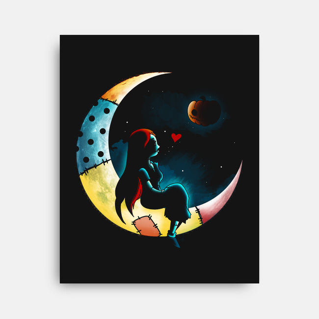 Love Halloween Moon-None-Stretched-Canvas-Vallina84