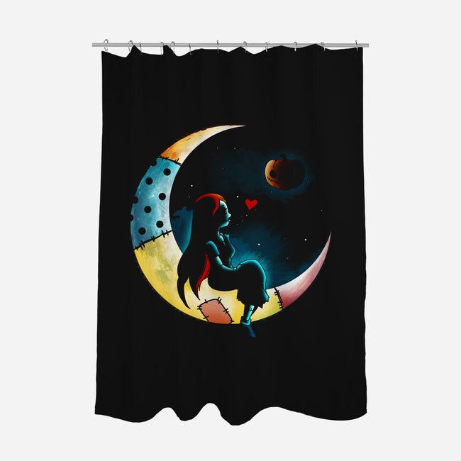 Love Halloween Moon-None-Polyester-Shower Curtain-Vallina84