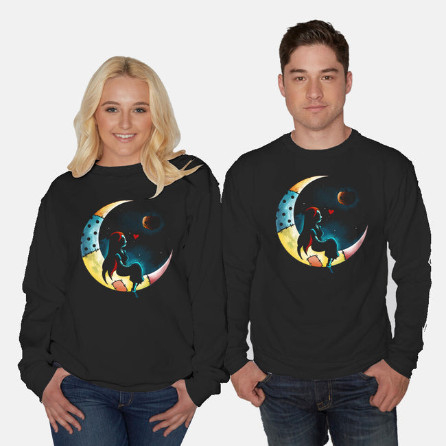 Love Halloween Moon-Unisex-Crew Neck-Sweatshirt-Vallina84