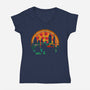 Slices Of City Adventure-Womens-V-Neck-Tee-sachpica