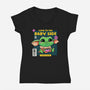 Cuteness Is The Way-Womens-V-Neck-Tee-Ca Mask