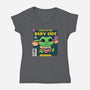 Cuteness Is The Way-Womens-V-Neck-Tee-Ca Mask