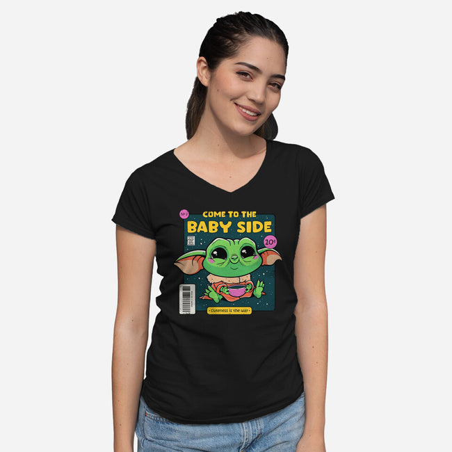 Cuteness Is The Way-Womens-V-Neck-Tee-Ca Mask