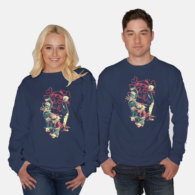 Monster Trio-Unisex-Crew Neck-Sweatshirt-Gazo1a