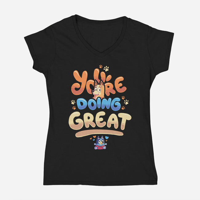 Great Mom-Womens-V-Neck-Tee-Geekydog