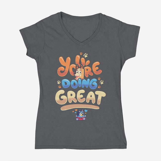 Great Mom-Womens-V-Neck-Tee-Geekydog