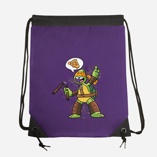 One Pizza Please-None-Drawstring-Bag-MaxoArt