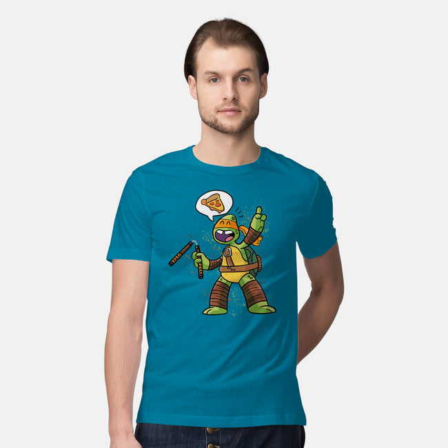 One Pizza Please-Mens-Premium-Tee-MaxoArt