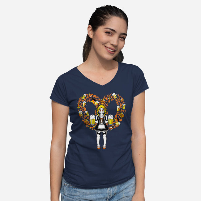 Oktober Doodle-Womens-V-Neck-Tee-krisren28