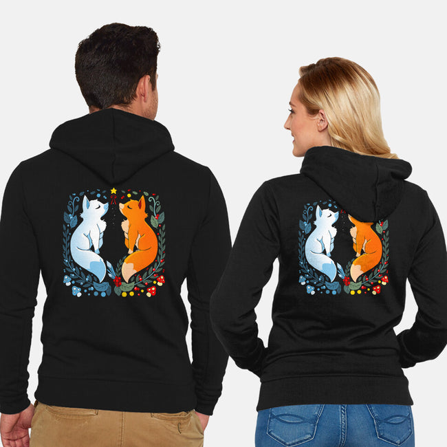 Foxes Seasons-Unisex-Zip-Up-Sweatshirt-Vallina84