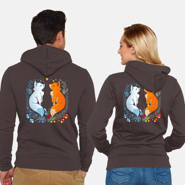 Foxes Seasons-Unisex-Zip-Up-Sweatshirt-Vallina84