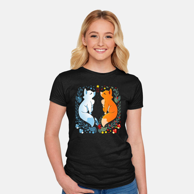 Foxes Seasons-Womens-Fitted-Tee-Vallina84