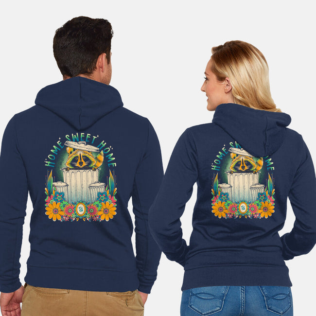 Raccoon Home Sweet Home-Unisex-Zip-Up-Sweatshirt-GODZILLARGE