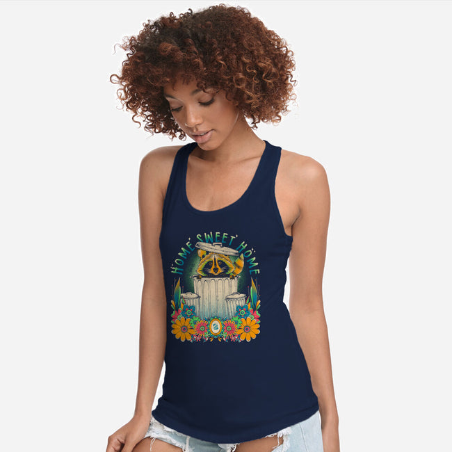 Raccoon Home Sweet Home-Womens-Racerback-Tank-GODZILLARGE