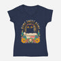 Cat Home Sweet Home-Womens-V-Neck-Tee-GODZILLARGE