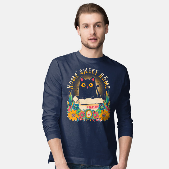 Cat Home Sweet Home-Mens-Long Sleeved-Tee-GODZILLARGE