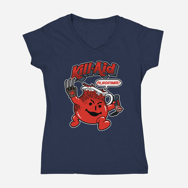 Nightmare Aid-Womens-V-Neck-Tee-pigboom