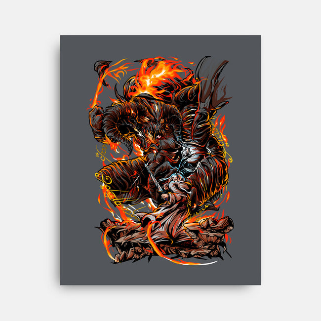 Demon Fights-None-Stretched-Canvas-Conjura Geek