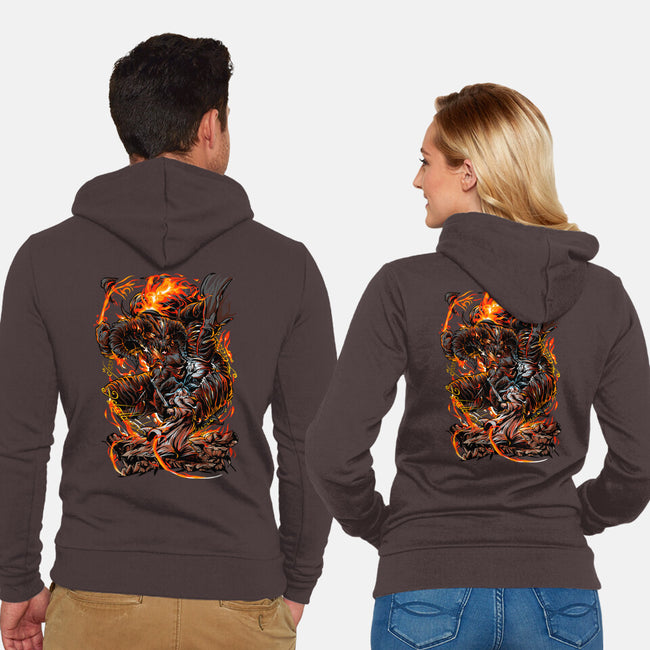 Demon Fights-Unisex-Zip-Up-Sweatshirt-Conjura Geek