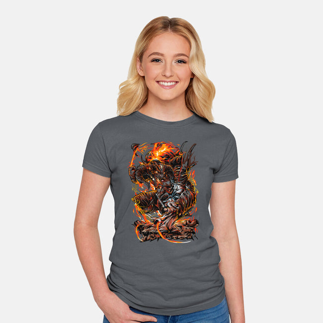 Demon Fights-Womens-Fitted-Tee-Conjura Geek