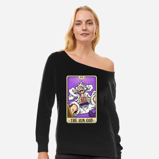 The Sun God Tarot-Womens-Off Shoulder-Sweatshirt-Barbadifuoco