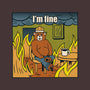 I'm Fine Bear Fire Meme-None-Non-Removable Cover w Insert-Throw Pillow-tobefonseca