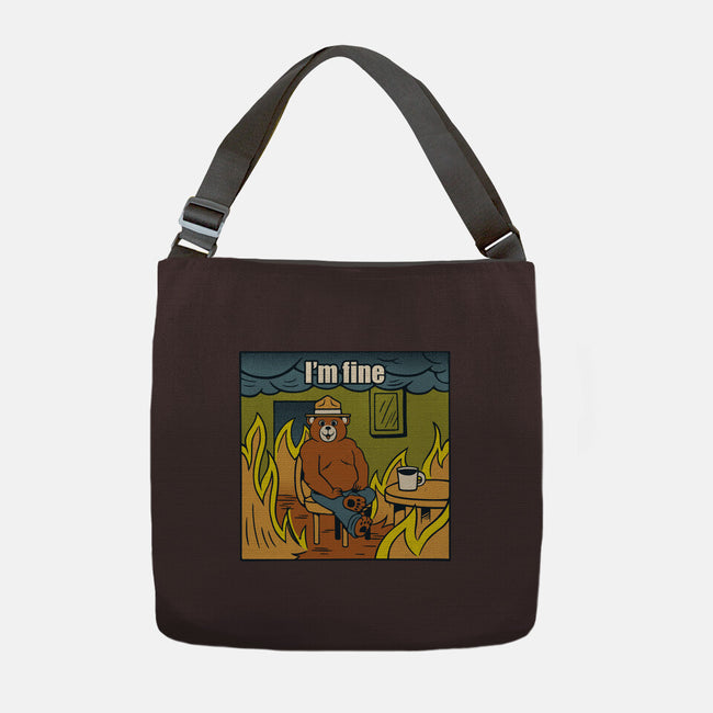 I'm Fine Bear Fire Meme-None-Adjustable Tote-Bag-tobefonseca