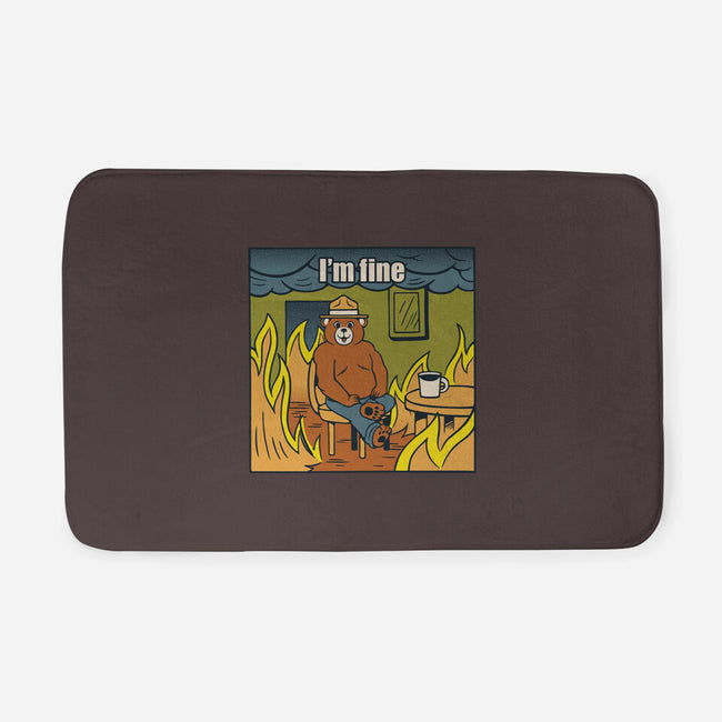 I'm Fine Bear Fire Meme-None-Memory Foam-Bath Mat-tobefonseca