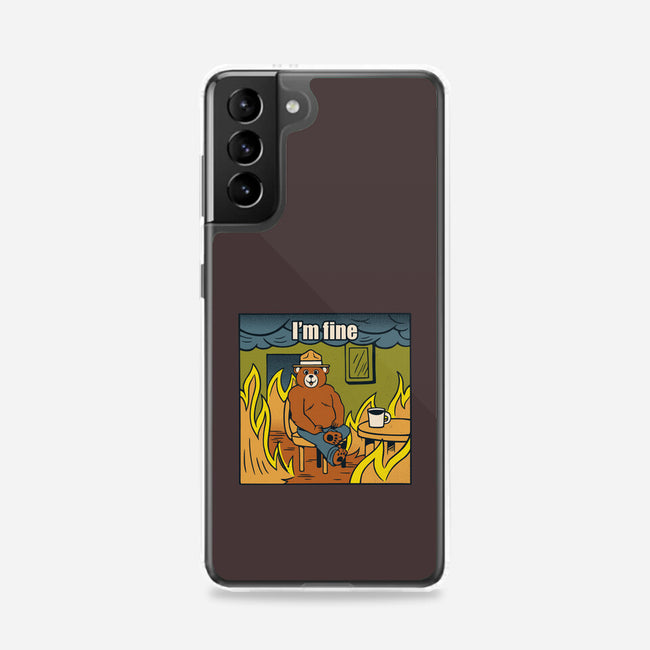 I'm Fine Bear Fire Meme-Samsung-Snap-Phone Case-tobefonseca