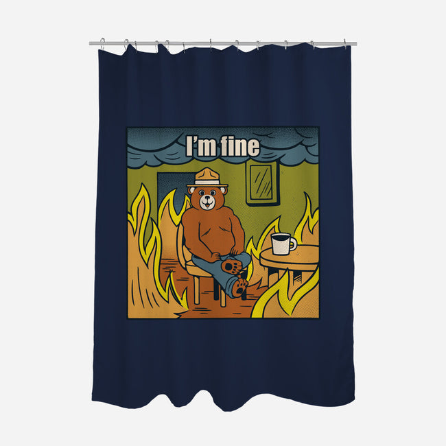 I'm Fine Bear Fire Meme-None-Polyester-Shower Curtain-tobefonseca