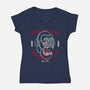 Skull Island Survivors Club-Womens-V-Neck-Tee-Nemons