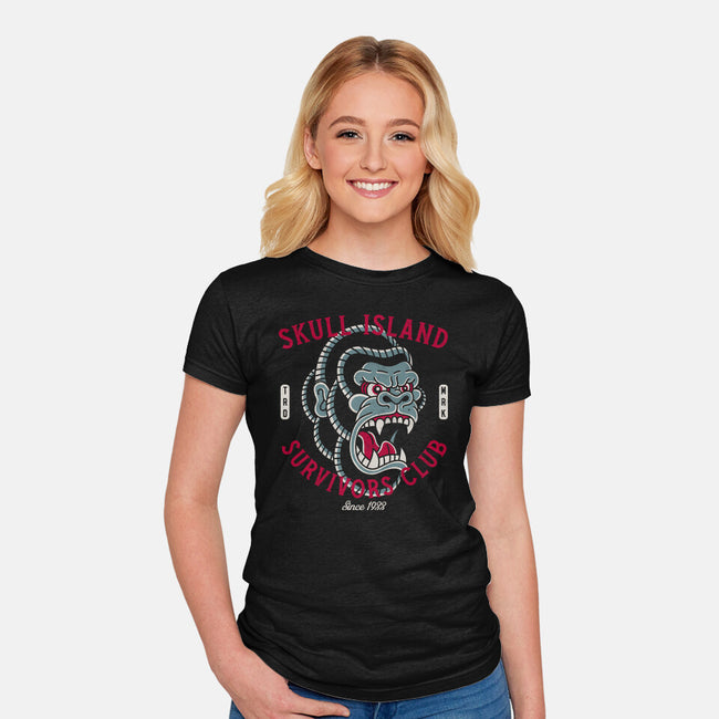 Skull Island Survivors Club-Womens-Fitted-Tee-Nemons