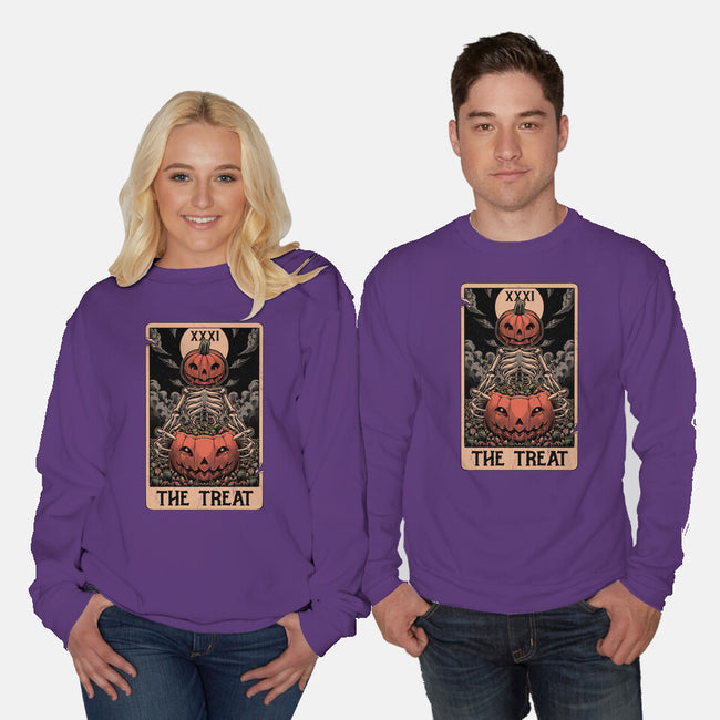 Halloween Tarot Pumpkin Treat-Unisex-Crew Neck-Sweatshirt-Studio Mootant