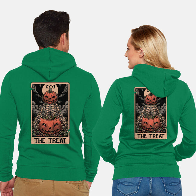 Halloween Tarot Pumpkin Treat-Unisex-Zip-Up-Sweatshirt-Studio Mootant