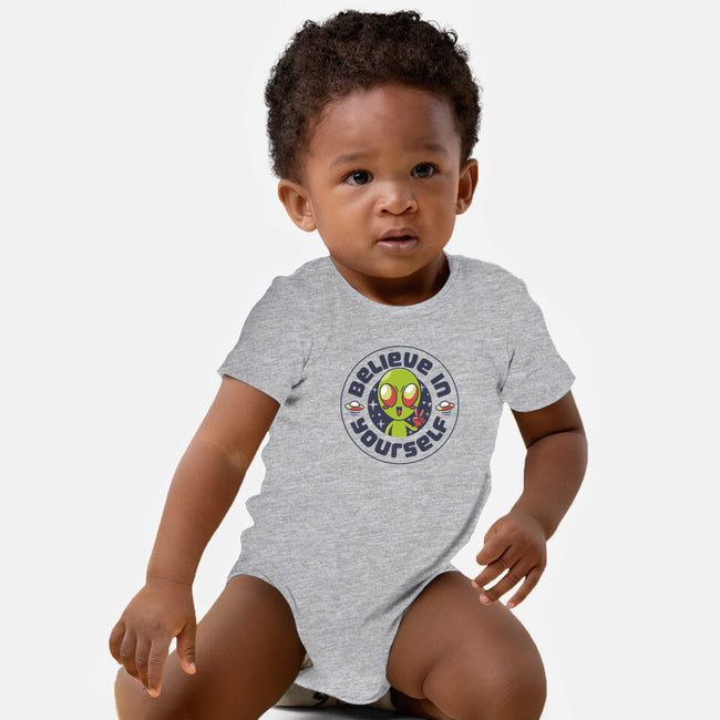 Believe In Yourself Alien-Baby-Basic-Onesie-tobefonseca