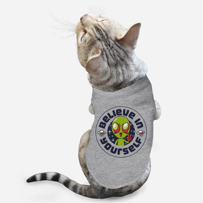 Believe In Yourself Alien-Cat-Basic-Pet Tank-tobefonseca