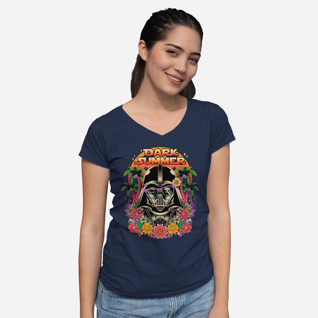 Dark Summer-Womens-V-Neck-Tee-GODZILLARGE