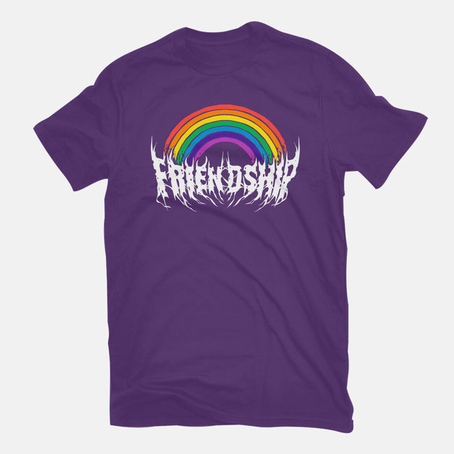 Friendship Powered By Metal-Womens-Basic-Tee-manoystee