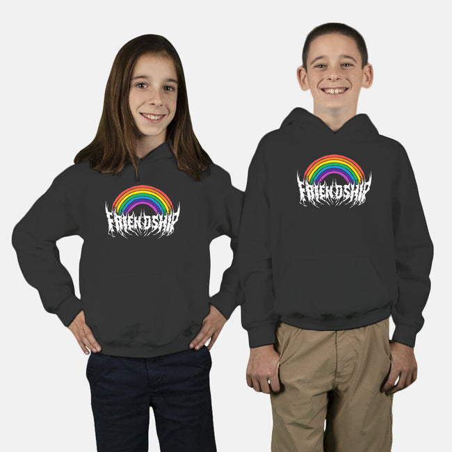 Friendship Powered By Metal-Youth-Pullover-Sweatshirt-manoystee