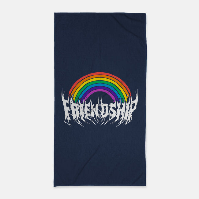 Friendship Powered By Metal-None-Beach-Towel-manoystee