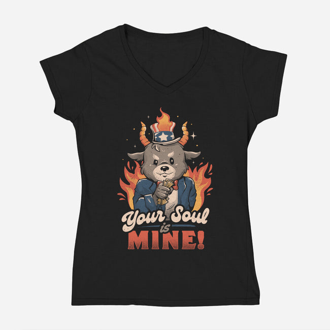 Your Soul Is Mine-Womens-V-Neck-Tee-eduely