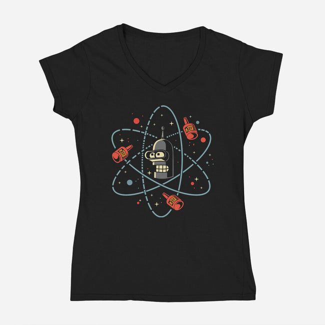 Beer Orbit-Womens-V-Neck-Tee-erion_designs